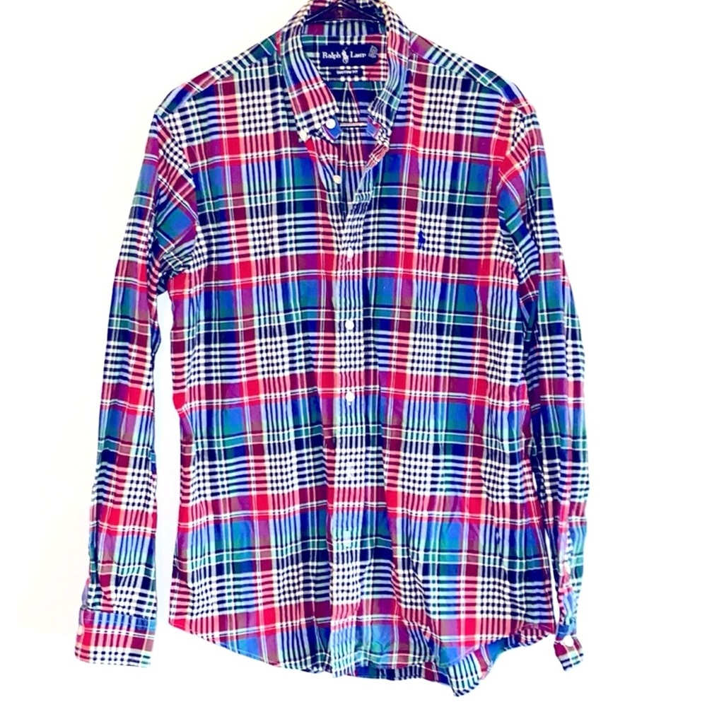 Men’s Ralph Lauren Plaid Classic Button Front Long Sleeve Shirt Size M MSRP $125